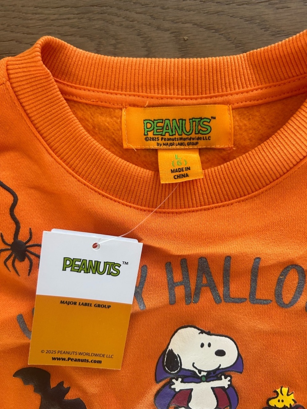 Peanuts • NWT Orange Happy Halloween Peanuts Sweatshirt for Kids - Picture 3 of 3